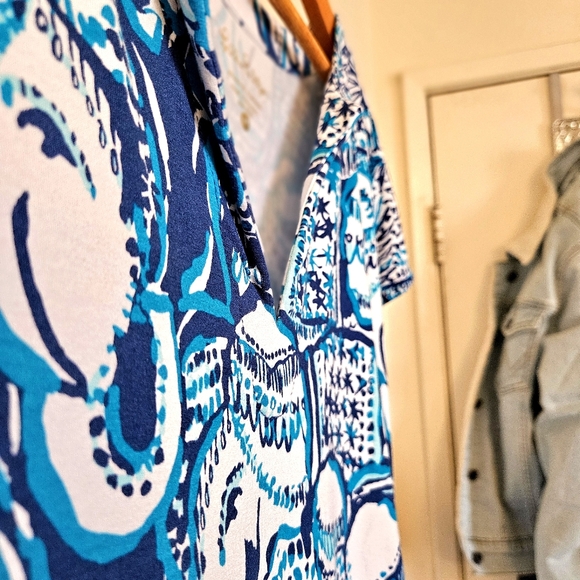 Lilly Pulitzer Sophiletta Dress Keep on Trunkin Elephant UPF 50 Shift Medium - Picture 10 of 13